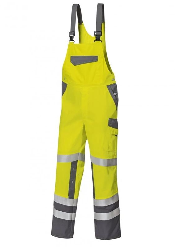 BP 1804-720-56 Bib & Brace, Stretch Braces With Clip Fastenings, 305,00 G/M², Reinforced Cotton, Anthracite, Size 37/38L