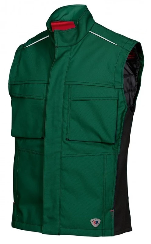 BP 1786-555-74 Thermal Waistcoat, Padded With Thermal Quilted Lining, 295,00 G/M², Fabric Blend, Mid Green/Black, Size Xl