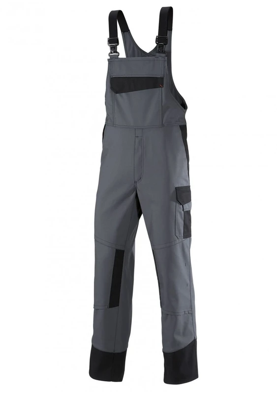 BP 1487-720-32 Bib & Brace, Stretch Braces With Clip Fastenings, 305,00 G/M², Reinforced Cotton, Black, Size 41/42S
