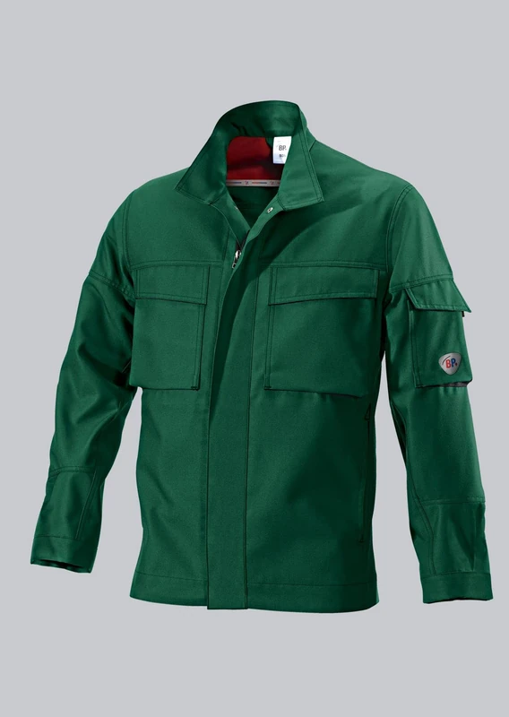 BP 1796-720-70 Work Trousers, With Double Waist Button And Elasticated Back, 305,00 G/M², Reinforced Cotton, Olive Green/Anthracite, Size 34L