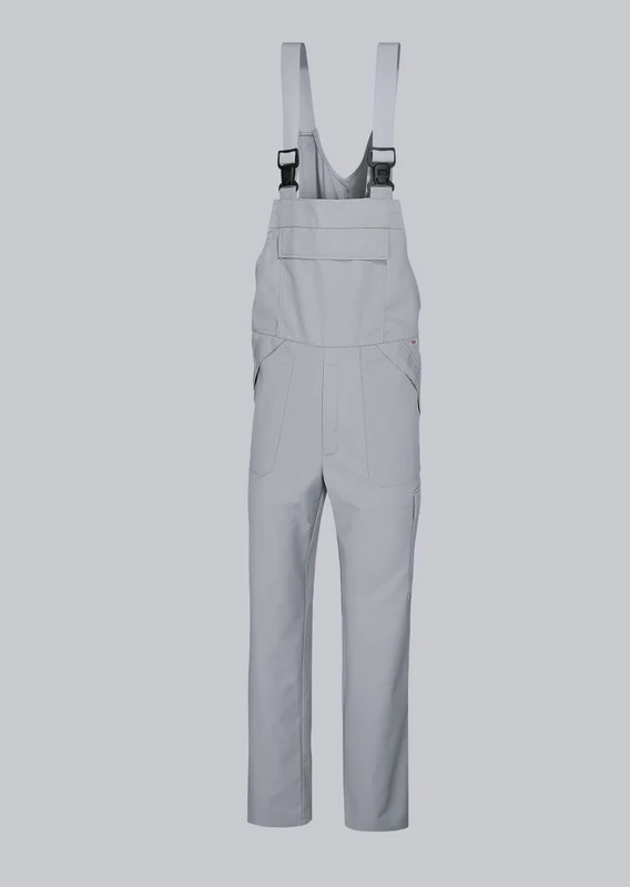 BP 1681-558-51-Ss, Unisex work bib & brace, with elasticated adjustable waist 245,00 g/m², fabric blend light grey, Ss