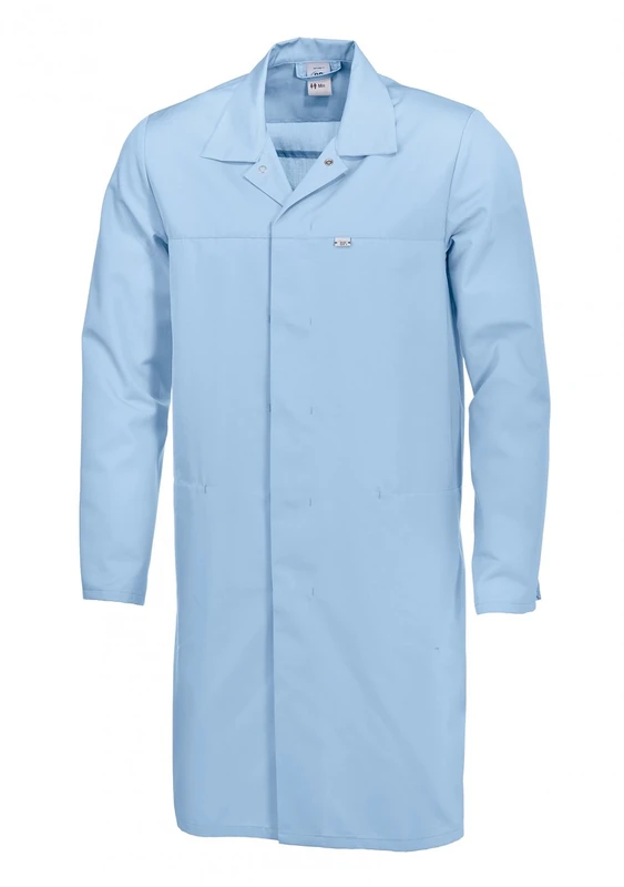 BP 1673-500-11 Unisex Coat, 1/1 Sleeve With Adjustable Slit On Cuff, 210,00 G/M², Fabric Blend, Light Blue, Size Ms