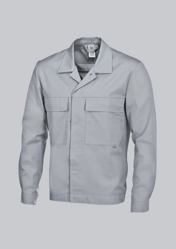 BP 1682-558-51 Unisex Work Jacket, 1/1 Sleeve, Cuffs With Adjustable Press-Stud Fastening, 245,00 G/M², Fabric Blend, Light Grey, Size 3Xln