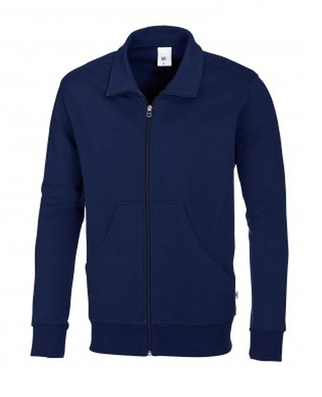 BP 1627-193-110-2XL, Unisex sweat jacket, Long sleeve, high collar with zip 320,00 g/m², Reinforced cotton night blue, 2XL - Image 1