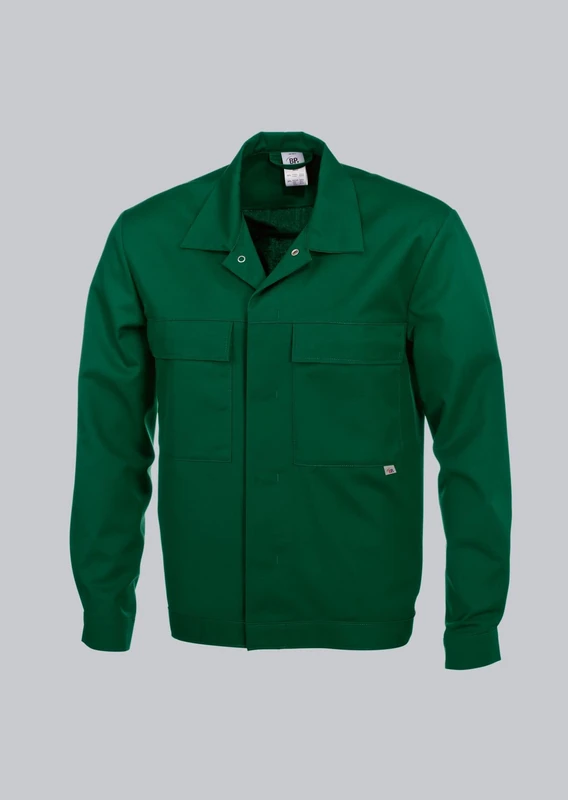 BP 1682-558-74 Unisex Work Jacket, 1/1 Sleeve, Cuffs With Adjustable Press-Stud Fastening, 245,00 G/M², Fabric Blend, Mid Green, Size 2Xln