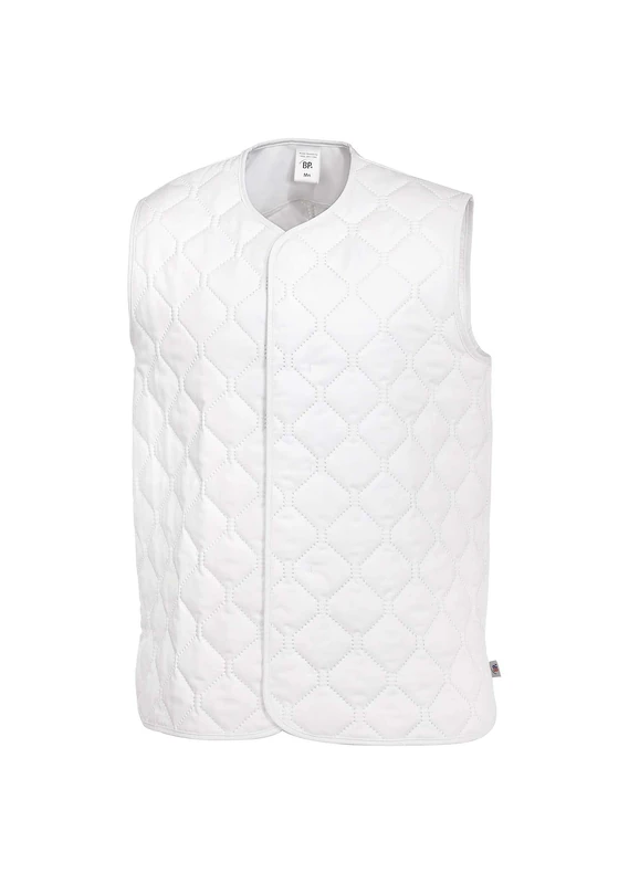 BP 1683-665-21 Unisex Quilted Waistcoat, Sleeveless, V-Neck, 500,00 G/M², Fabric Blend, White, Size Sn - Image 1