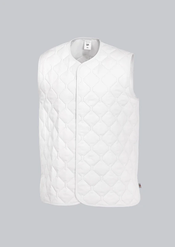 BP 1683-665-21 Unisex Quilted Waistcoat, Sleeveless, V-Neck, 500,00 G/M², Fabric Blend, White, Size Xln