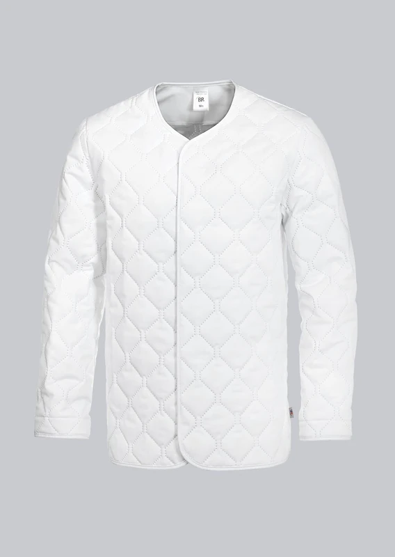BP 1684-665-21 Unisex Quilted Jacket, 1/1 Sleeve With Inside Cuffs And Quilted Fabric, 500,00 G/M², Fabric Blend, White, Size Mn