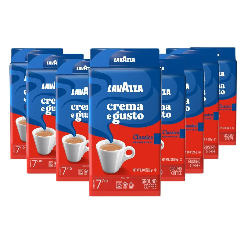Lavazza Crema e Gusto Ground Coffee, Italian , 8.8-Ounce Bricks ( (pack of 8) by N/A