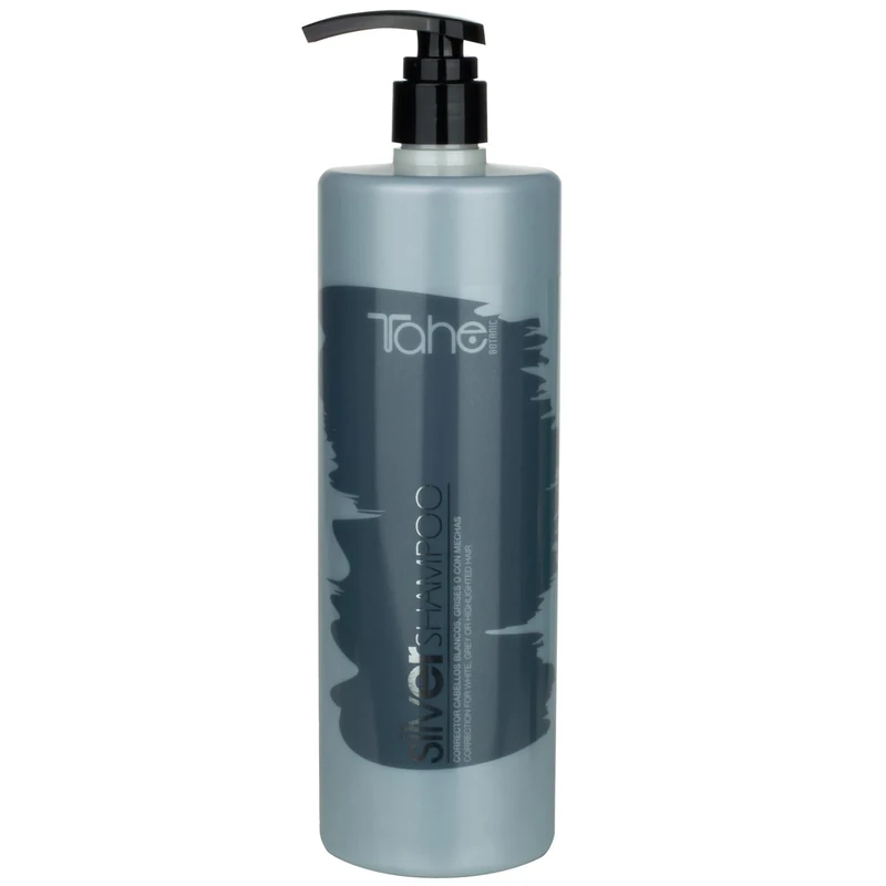 Tahe Silver Botanic Anti Yellow Tint Shampoo for White, Grey or Highlighted Hair 1000ml - Image 1