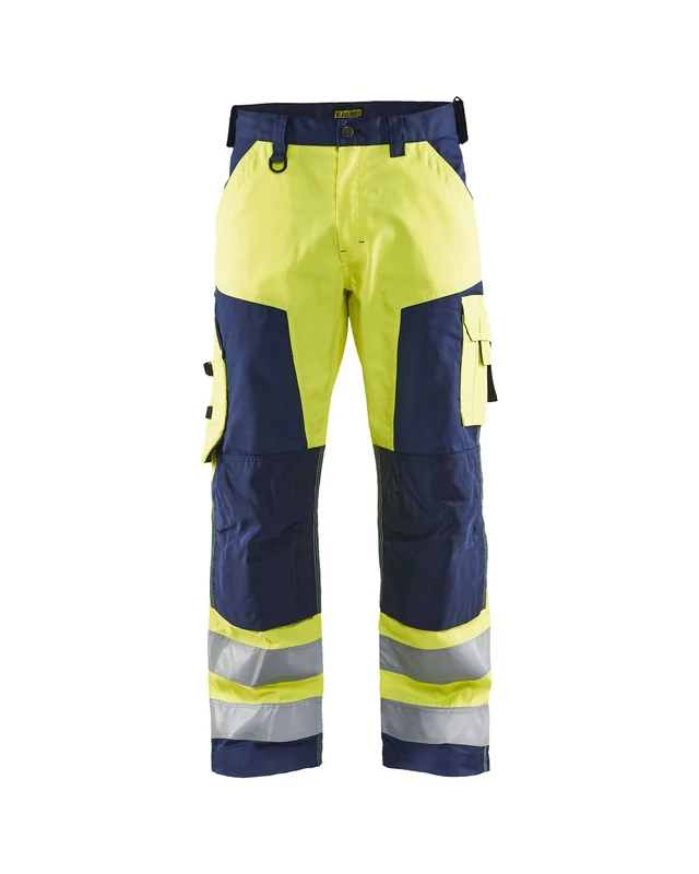Blakläder 156618113389D96 Size D96 High Visibility Trousers without Nail Pockets - Yellow/Navy Blue