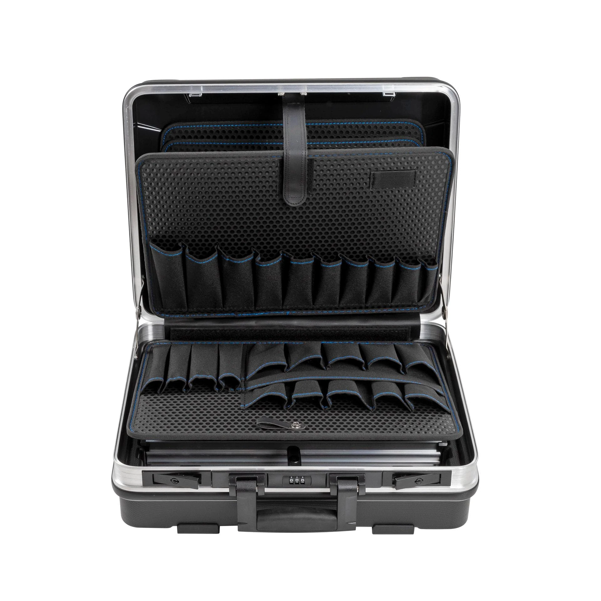 B&W tool case BASE with tool pockets (ABS case, volume 28.1 l, 46.3 x 35.5 x 17.1 cm inner) 120.02/P, tools not included