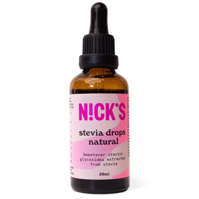 NICKS Stevia Drops (50ml) Natural Sugar Free Zero Calorie Liquid Keto Sweetener Gluten Free Low Carb Sugar Substitute Alternative (Pack of 1)