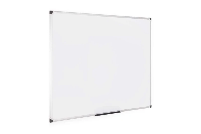 Bi-Office Maya W Magnetic Whiteboard, 120 x 90 cm, Dry Wipe Lacquered Steel Surface, Aluminium Frame