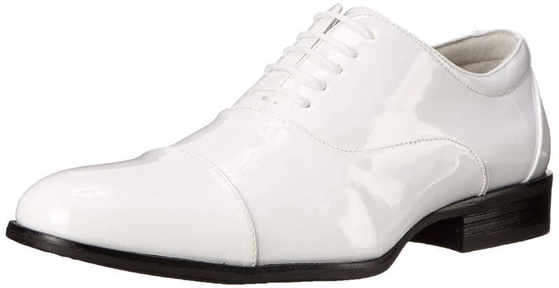 Stacy Adams Men's Gala Cap-Toe Tuxedo Lace-Up Oxford Shoe, White Patent, 4 UK - Image 1