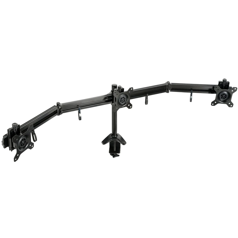 MOOL Professional Triple Desk Mount Arm Stand Bracket for 15-24-Inch LED/LCD Monitor Load Capacity upto 24 kg, Black - Image 1