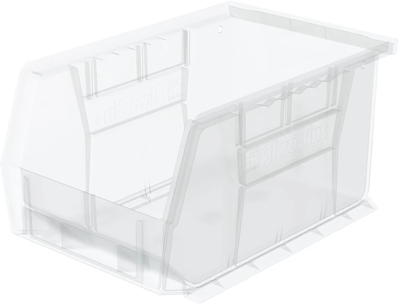 Akro-Mils 30237SCLAR Plastic Storage Stacking Hanging Akro Bin, 9-1/4-Inch by 6-Inch by 5-Inch, Clear - Image 1