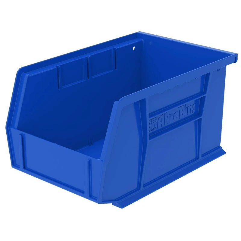 Akro-Mils 30237 AkroBins Plastic Storage Bins, Space-Saving Stackable Bins for Garage, Pantry, Craft Organization, 23.5 cm x 15.2 cm x 12.7 cm, Blue, 12-Pack
