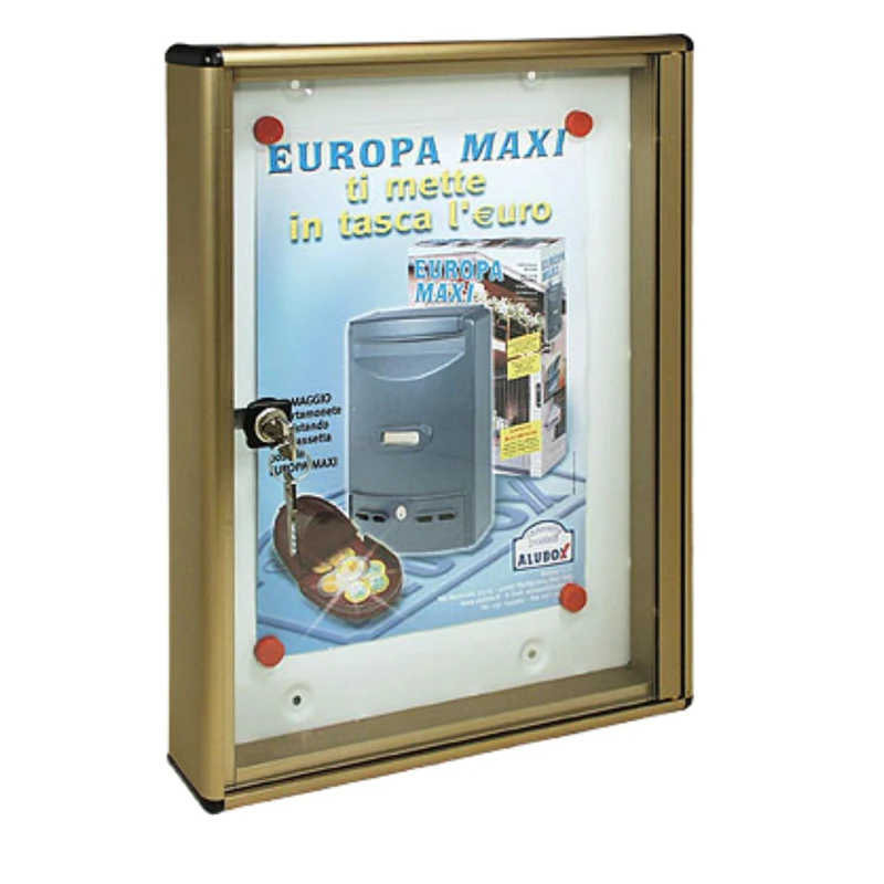 Alubox Wall Notice Board for 1 Sheet A4 Anodized Aluminium Notice Board with Magnets Included (Bronze)