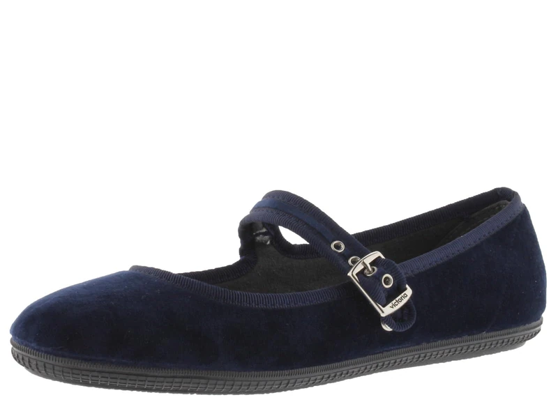 victoria Oda Velvet Mary Janes & Matching Trim & Buckle 104913 for Women Marino 37 - Image 1