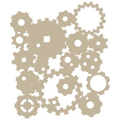 TODO Stencil Special Effects 005 Simple Gears Airbrush Screen, S (8" x 12") -Design 7.5" x 10"