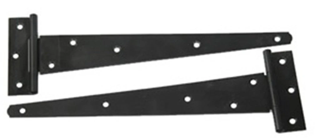 2x 12" Tee Hinges, Shed Door Hinge, Gate Hinge, Black