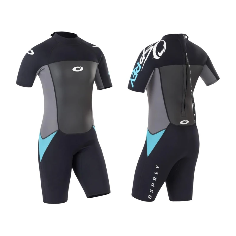 Osprey Women's Shorty 3 mm Summer Wetsuit, Adult Short Sleeve Neoprene Surfing Diving Wetsuit, Origin, Multiple Colours, M