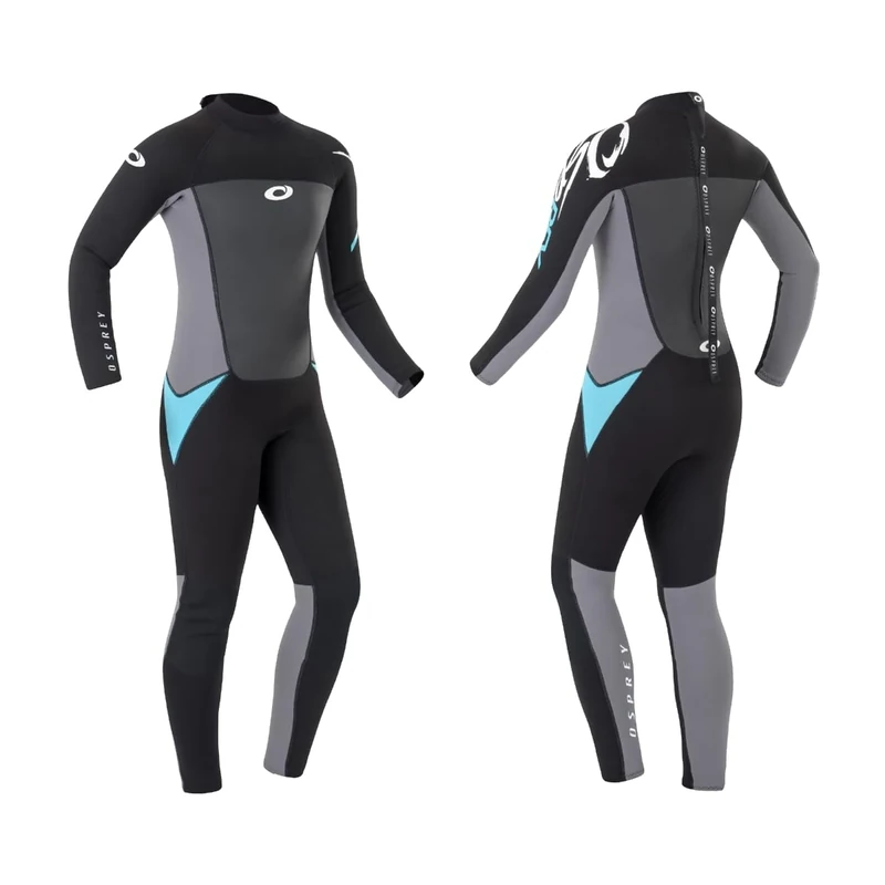 Osprey Womens Full Length Wetsuit, 3MM Summer Wetsuit, Blue/Black, Multiple Sizes