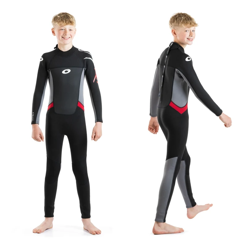 Osprey Boys Full Length 3 mm Summer Wetsuit, Kids Neoprene Surfing Bodyboarding Wetsuit, Origin, Multiple Colours, L Short