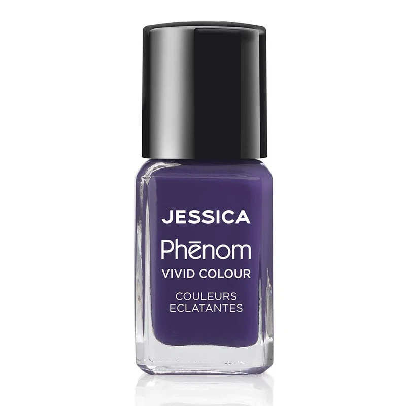 JESSICA | Phenom Vivid Colour Nail Polish | Long-lasting Gel-like Nail Polish without UV Lights coming in vivid & pigmented colours | Grape Batsby | 14 ml