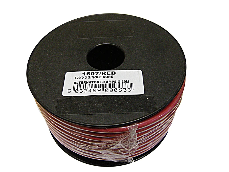 Tecniks 1607/RED 60 A 30 m Single Core Cable - Red