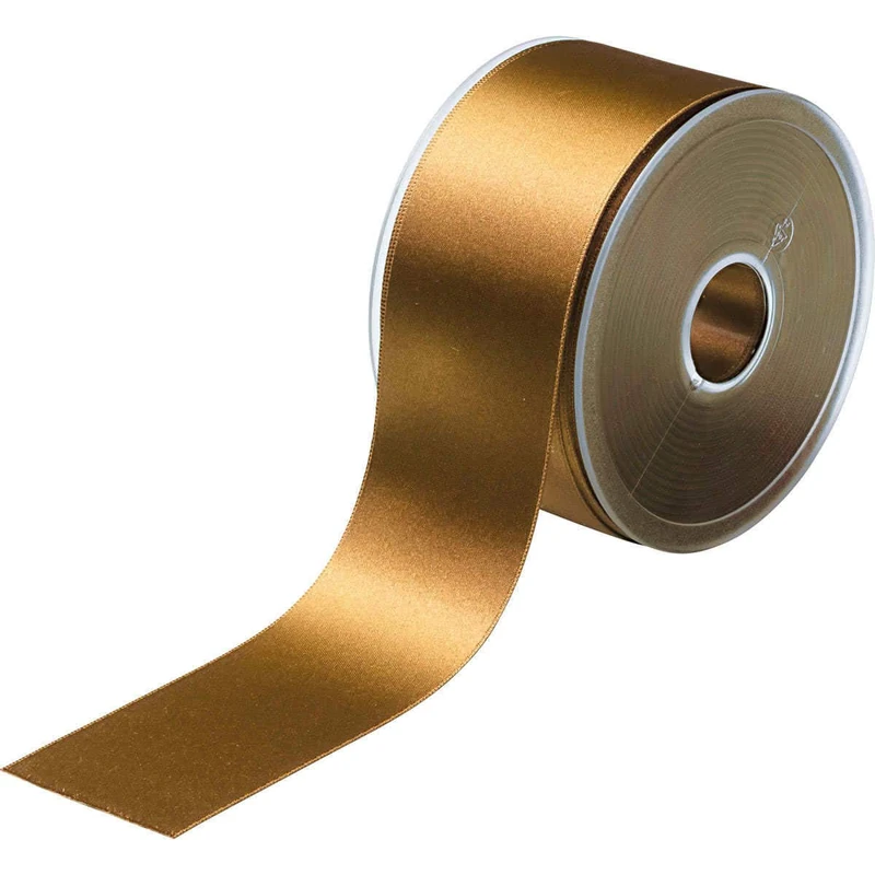 Prym 50mm Double Sided Satin Ribbon Old Gold 982997