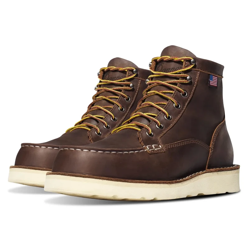 Danner Men's Bull Run Moc Toe Work Boots - Brown Leather