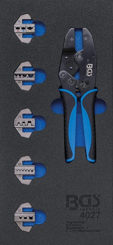 BGS 4027 | Tool Tray 1/3: Crimping Pliers Set | with 5 Pairs of Pressing Jaws