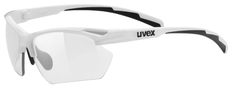 uvex Sportstyle 802 V Small - Sports Sunglasses for Men and Women - Self-Tinting Lenses - Anti-Fog Technology - White/Smoke - One Size