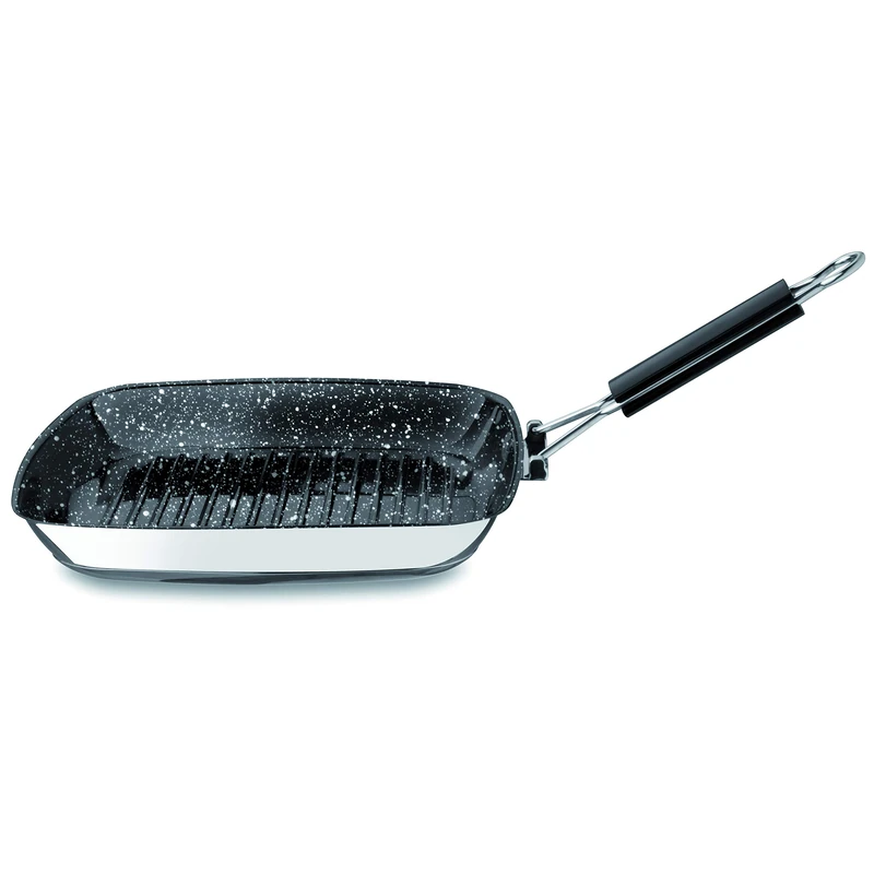 MEPRA Glamor Diamond Square Grill, 18/10 Stainless Steel, Diameter 28 cm - Image 1