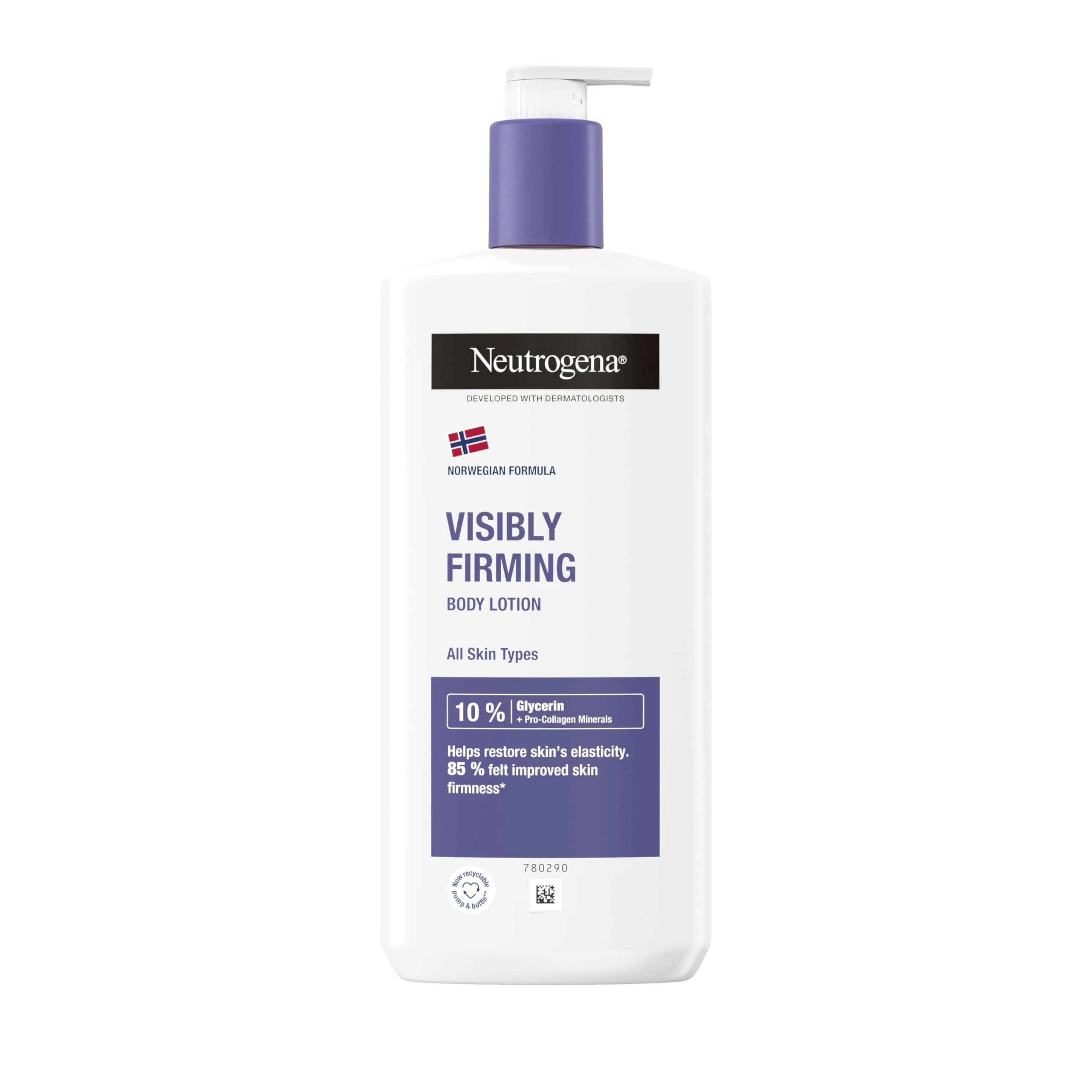 Neutrogena Norwegian Formula Visibly Renew Firming Body Lotion (1 x 400ml), Nourishing Body Cream Designed to Help Restore Skin's Elasticity, Moisturiser made with Glycerin for Skin Hydration