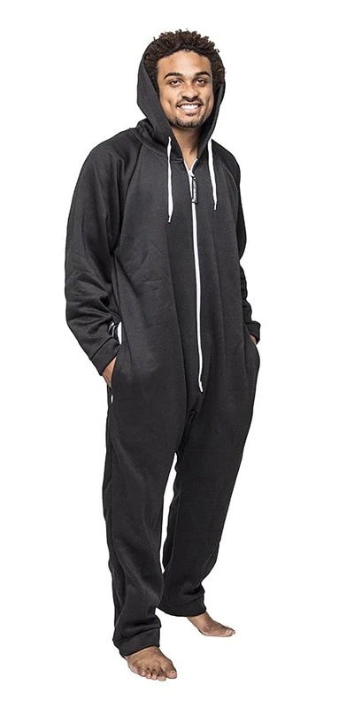 Forever Lazy Heavyweight Adult Onesie - Kick Back Black - M - Image 1