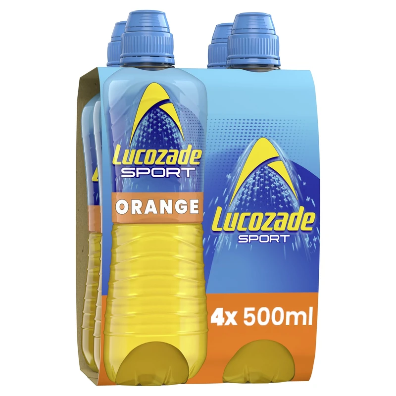 Lucozade Sport Body Fuel - Orange 4x500ml | Isotonic sports drink, with Electrolytes and Vitamin B3 | Still | Bursting with Flavour (Packaging may vary)