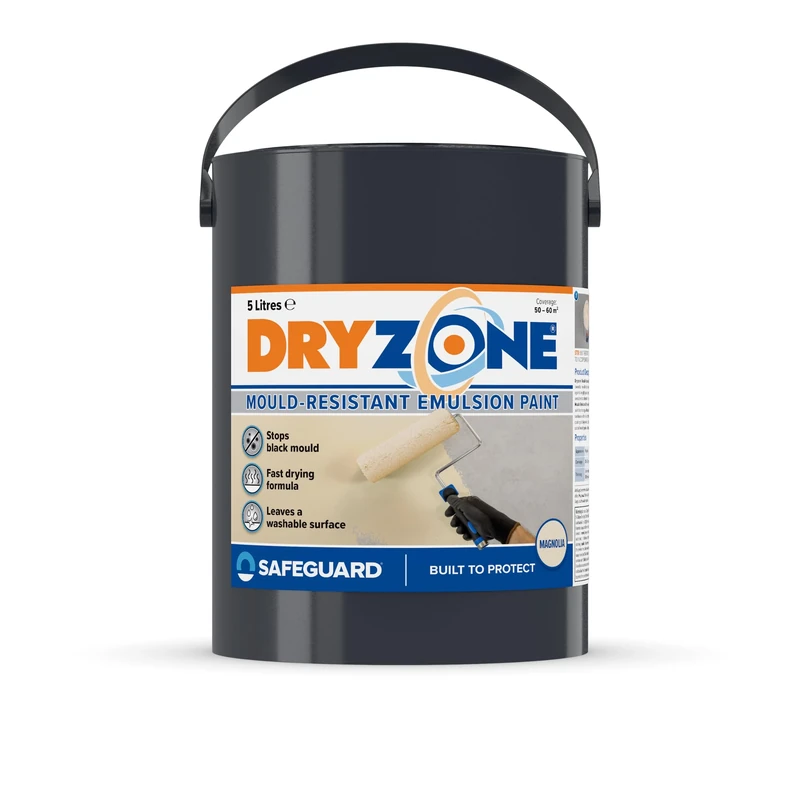 Dryzone Anti Mould Paint 1L Magnolia Emulsion – Mould Resistant for 5 Years, 10m² - 12m² coverage