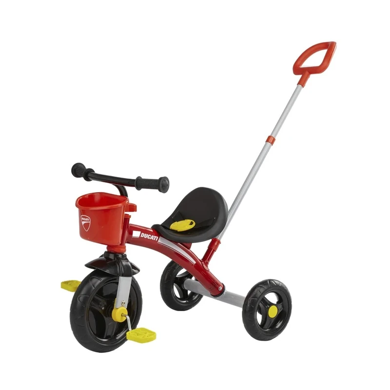 Chicco Ducati U-Go Tricycle, Push ‘n’ Go and Free Pedalling Modes, Puncture-Proof Tyres, Safety Harness, Safety Bell, 18m - 5y, Max 20kg, Red