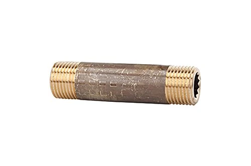 Double pipe nipple, G 2, length 200 mm, working pressure max. 10 bar, medium temperature/ambient temperature max. 90 °C, plain brass