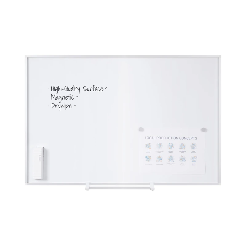 Bi-Office New Generation Whiteboard, Lacquered Steel, 90 x 60 cm, White Surface, Aluminium Frame