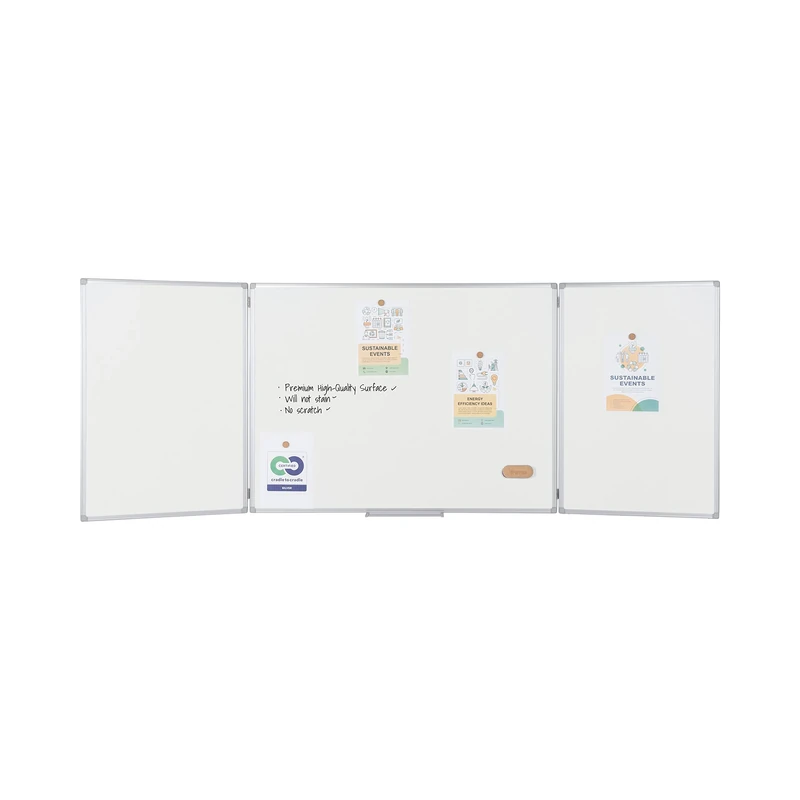 Bi-Office Earth Maya Trio Whiteboard, Ceramic Steel Magnetic surface, Aluminium frame, 120 x 90 cm