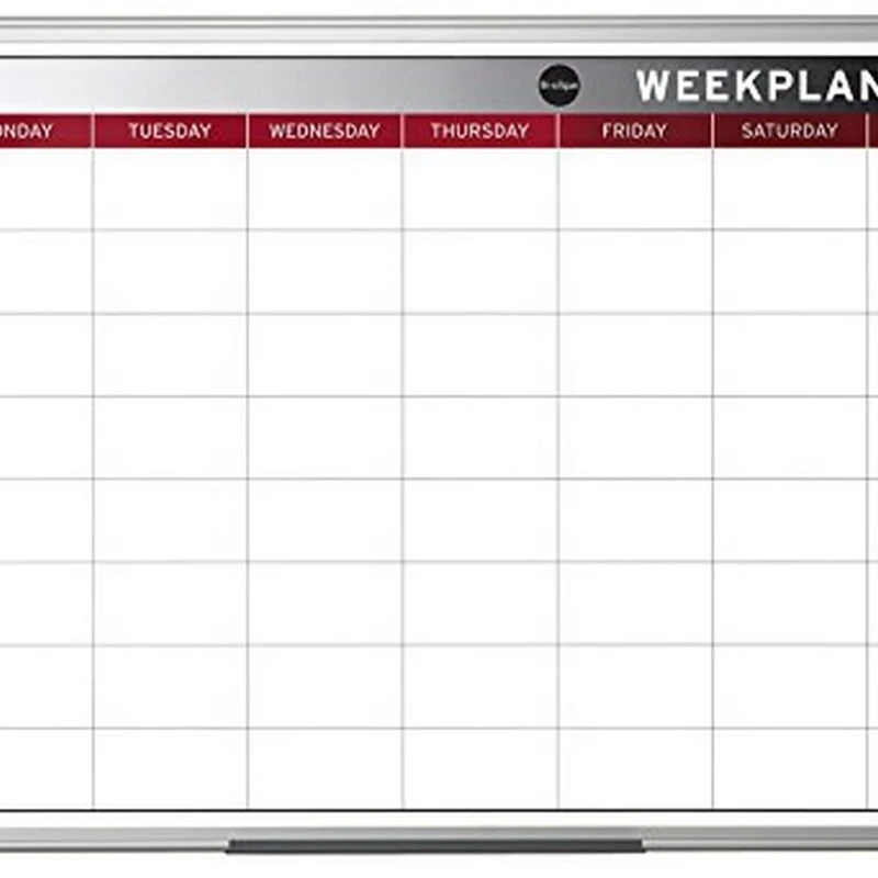 Bi-Office Earth Weekly Planning Magnetic Aluminum Frame 90 x 60 cm