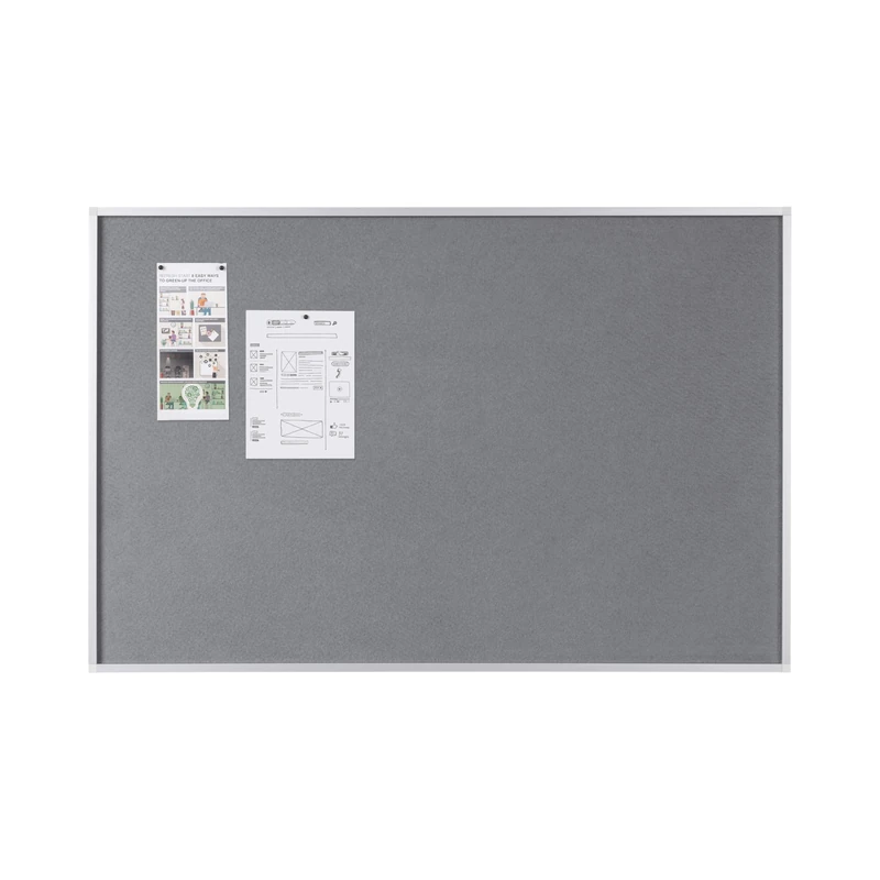 Bi-Office New Generation Grey Felt Notice Board, 90 x 60 cm, Aluminium Frame,Grey,Red,White