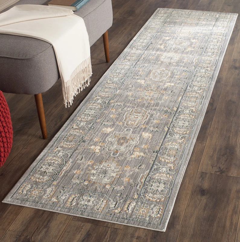 SAFAVIEH Craft Art-Inspired Rug for Living Room, Dining Room, Bedroom - Valencia Collection, Short Pile, in Mauve and Mauve, 69 X 244 cm