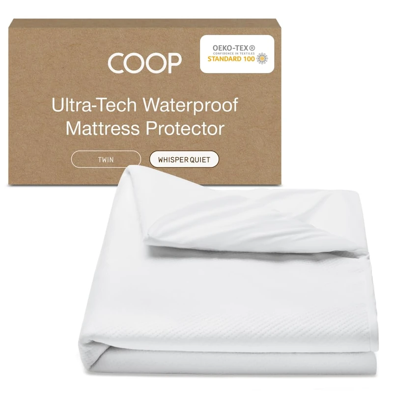 Coop Home Goods Ultra Luxe Bamboo Derived Viscose Rayon Mattress Pad Protector Cover - Cooling Waterproof Hypoallergenic Topper Twin White