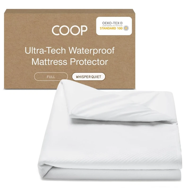 Coop Home Goods Ultra Luxe Bamboo Derived Viscose Rayon Mattress Pad Protector Cover - Cooling Waterproof Hypoallergenic Topper Full White
