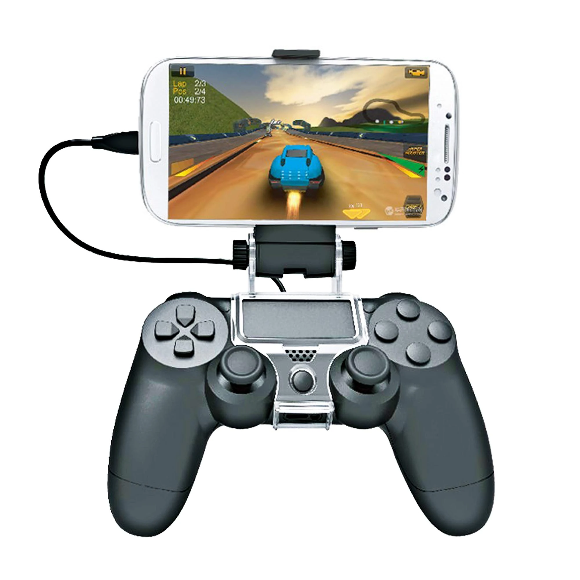 Dobe TP4-016 Black Mobile Phone Holder Clamp with OTG Cable for PS4 Controller Perfect for PS4 Remote Play
